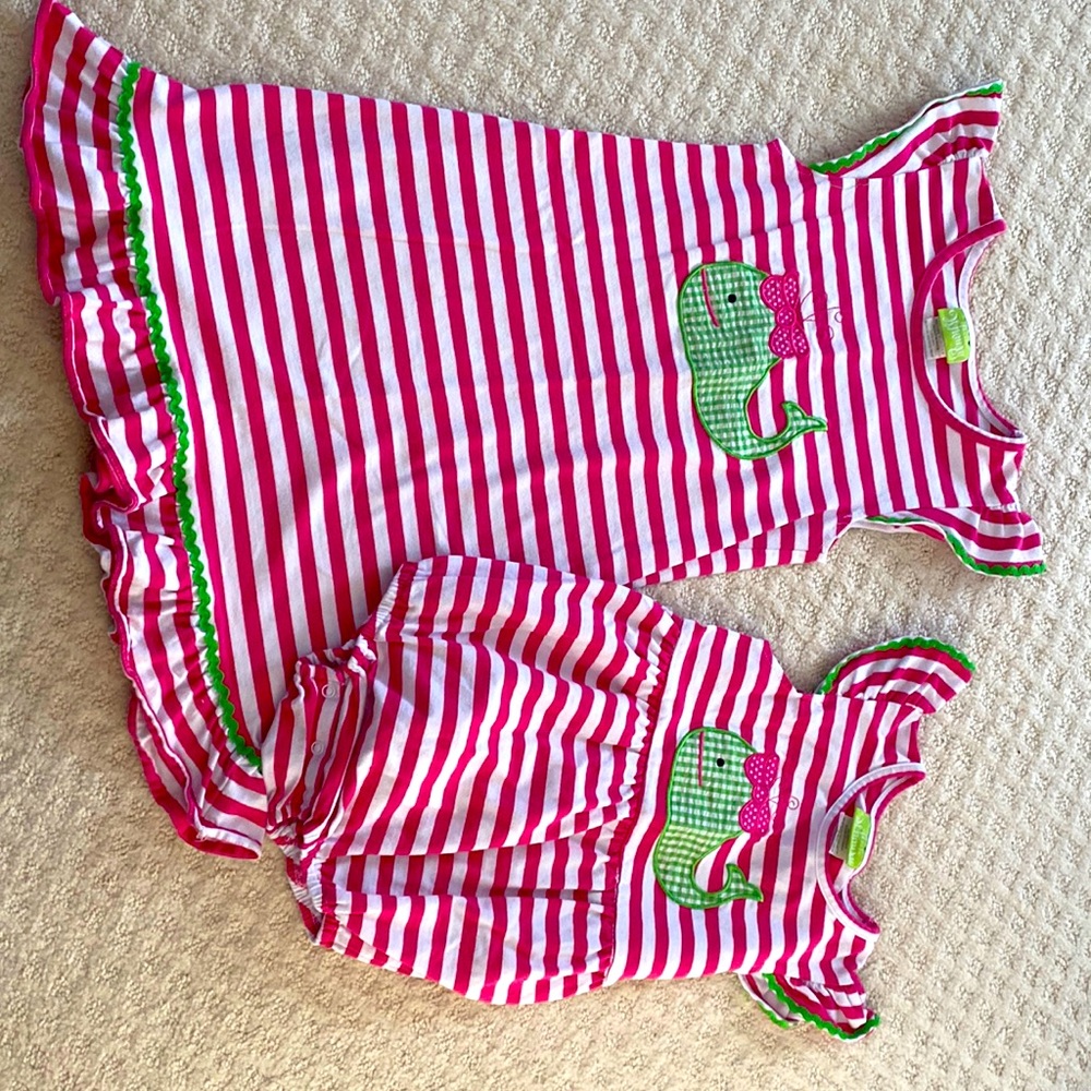 Classic whimsy dress(6) and bubble (3t)